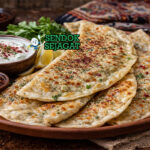 Qutab Siap Nikmati Hangat Qutab khas Azerbaijan dengan roti tipis renyah kecokelatan, isian daging cincang gurih, tampak harum menggugah selera